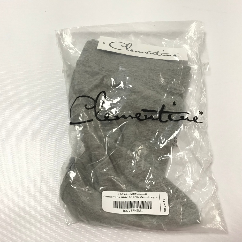 Clementine Kids Girls Shorts Solid Light Gray Sz 8
